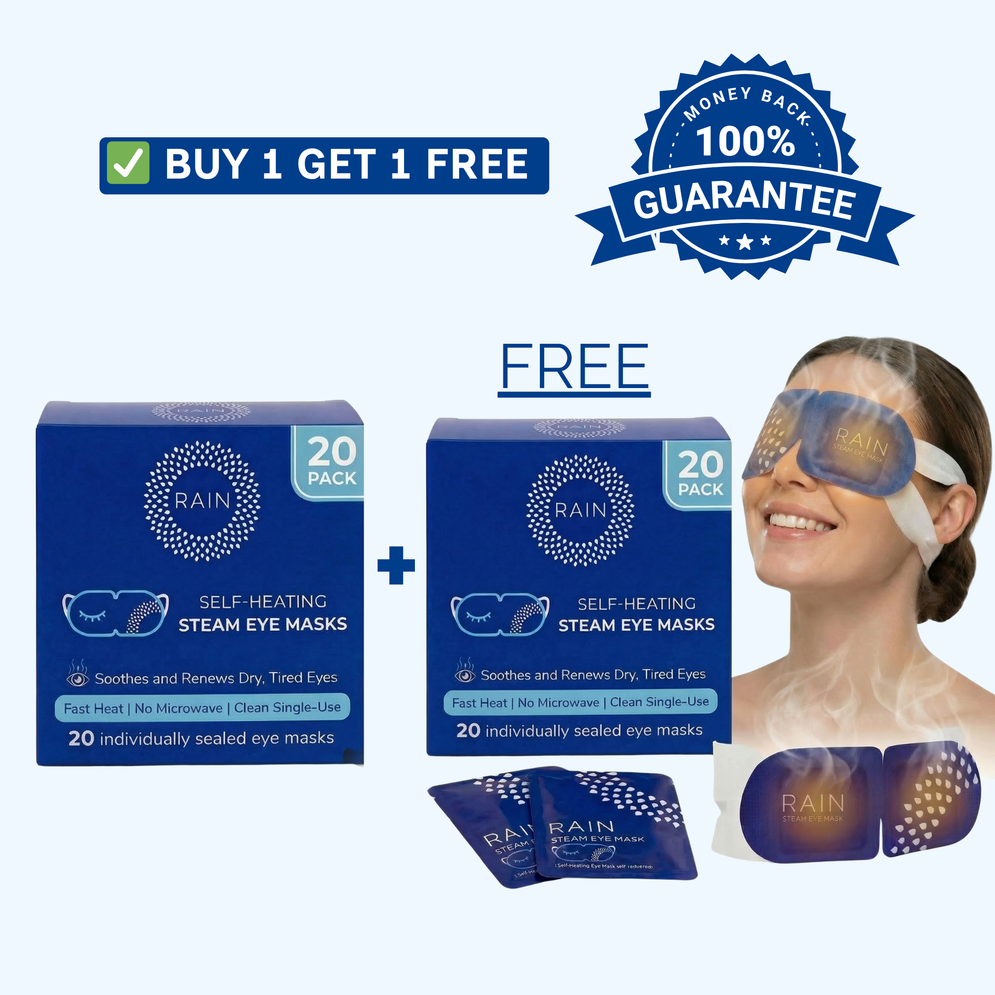 Rain Self-Heating Eye Masks - Buy 1 Get 1 FREE